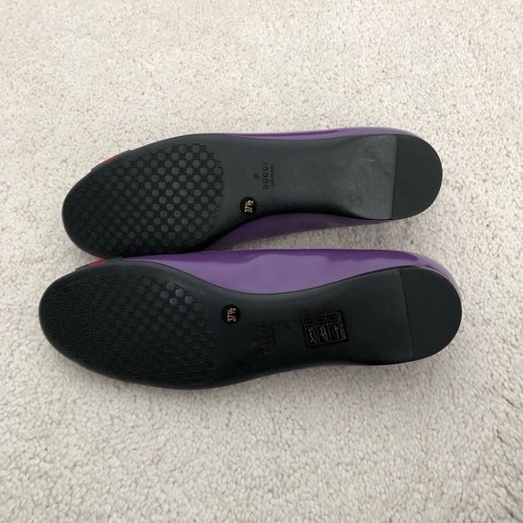 Authentic Gucci Leather ballerina flat with web. 2023 trending vibrant color - Picture 3 of 11